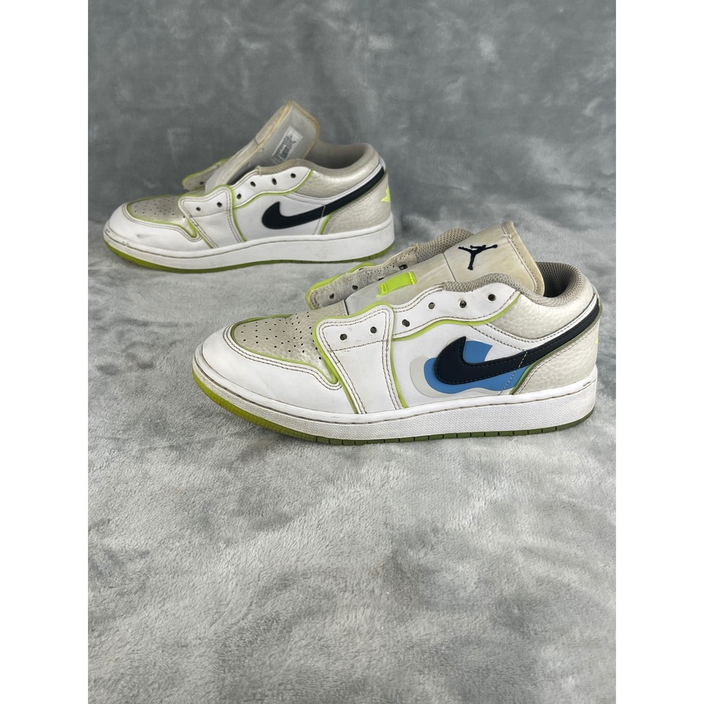 Jordan 1 Low SE Sneakers Youth 5Y White Electric Green Fair DV1324-117 Low Top - Picture 4 of 8